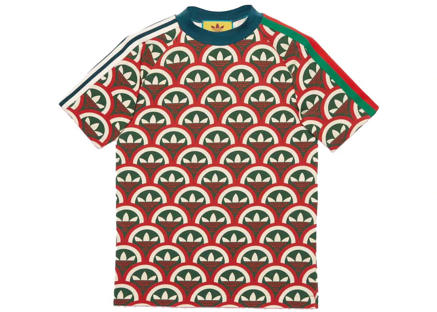 adidas x Gucci Trefoil 인쇄 티셔츠 - 1