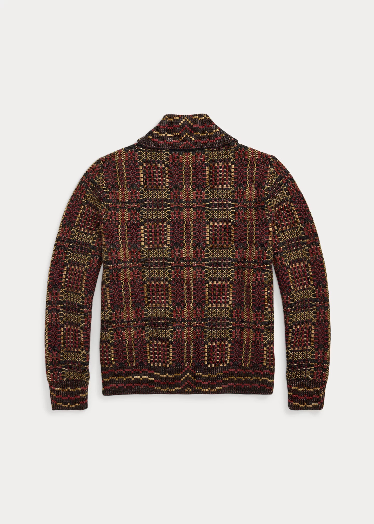 Wool Jacquard Full-Zip Cardigan - 2