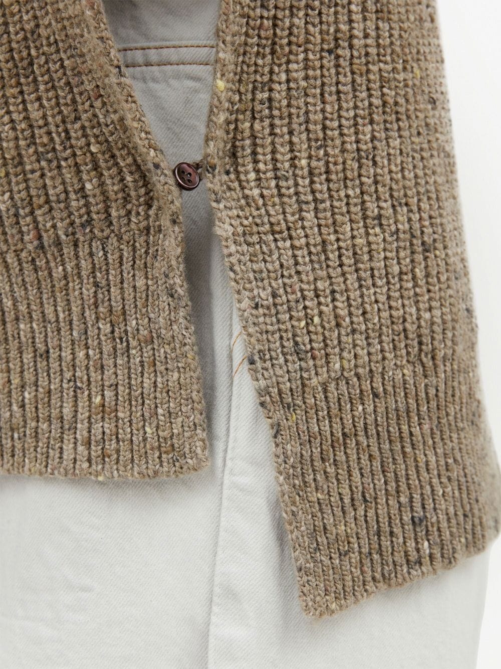 knitted V-neck stole - 6
