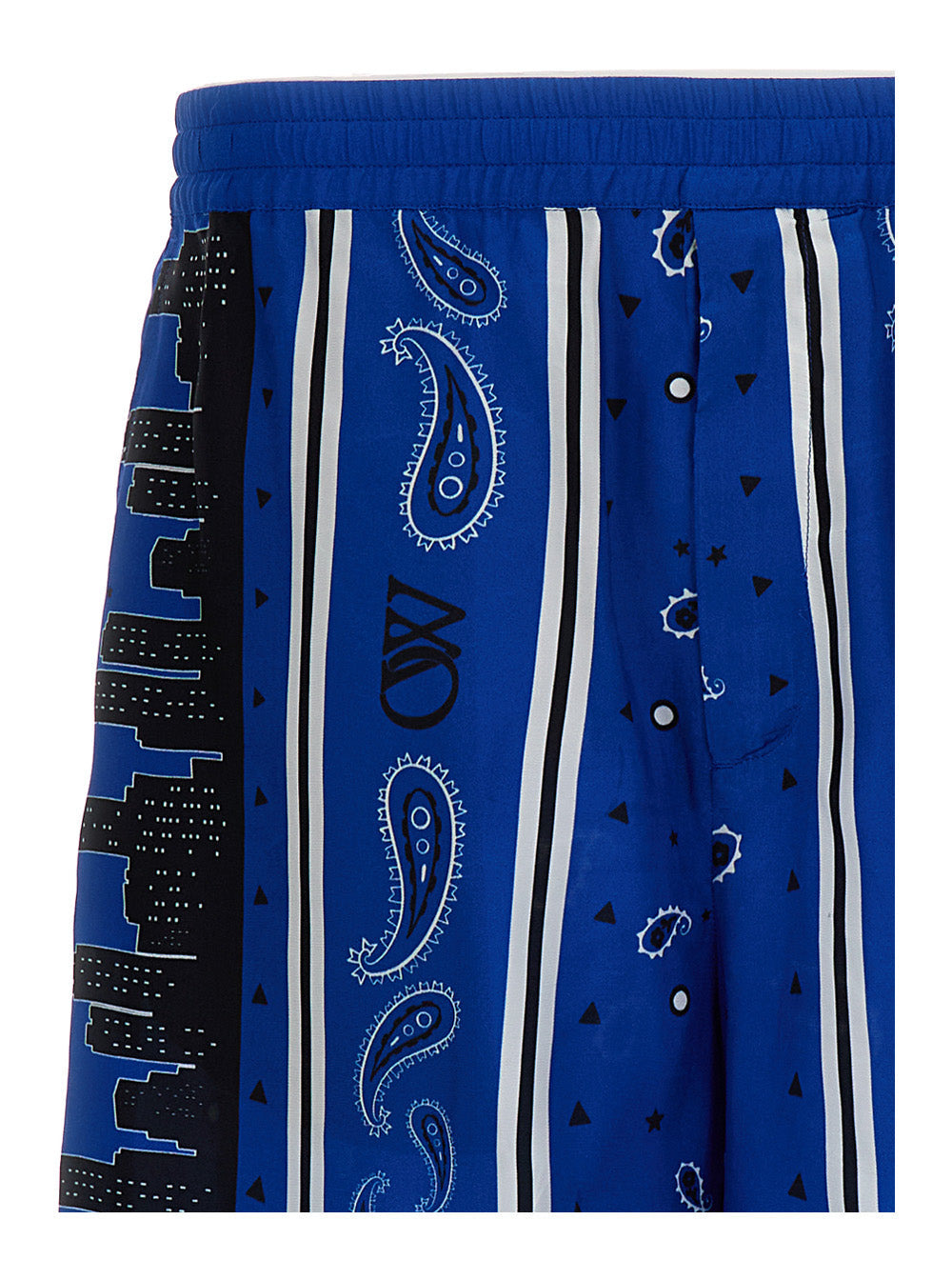 Off-White Men Blue Bandana Paisley Print Shorts In Viscose Man - 3