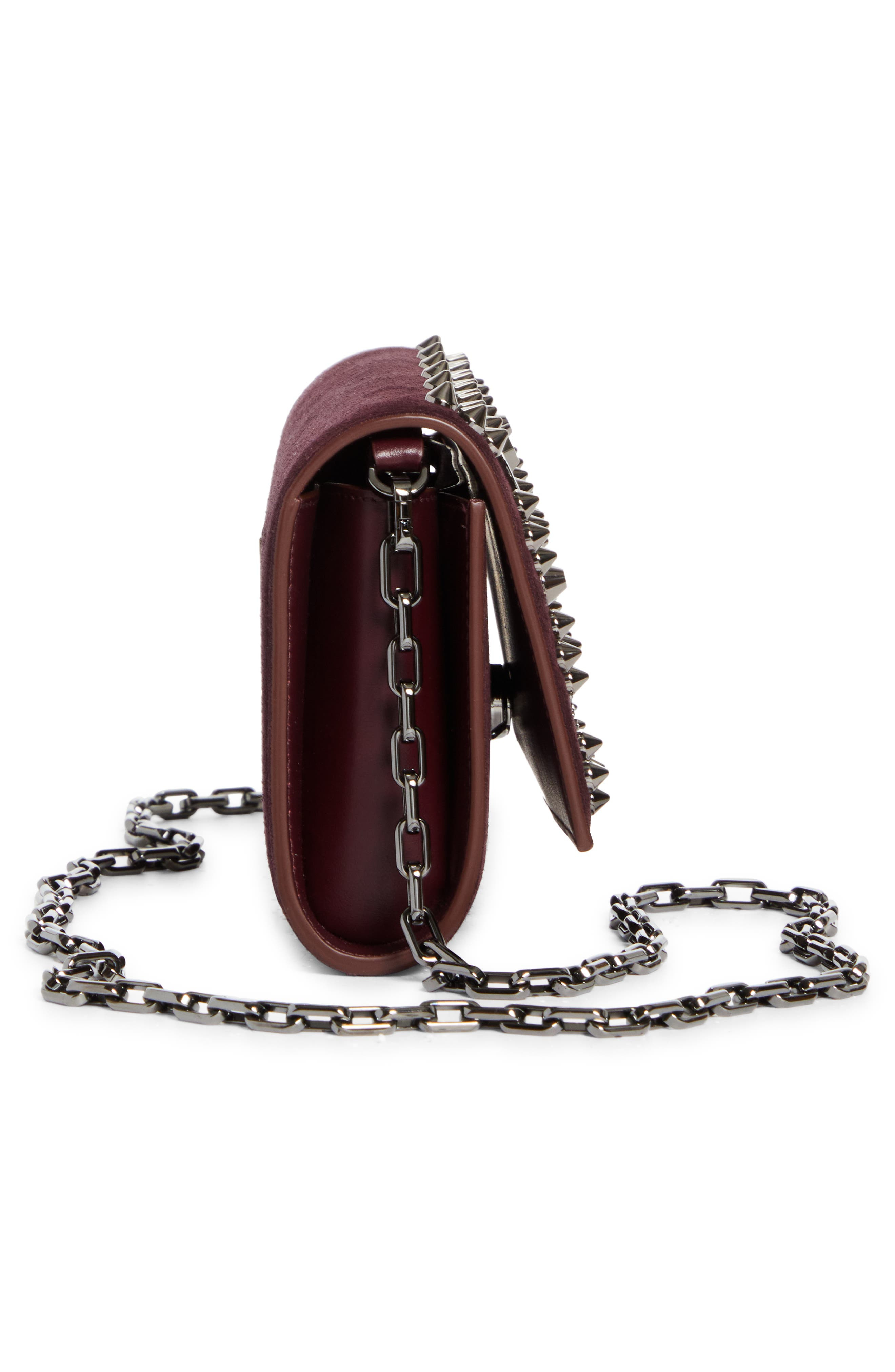 Christian Louboutin Paloma Loubinthesky Suede Wallet on a Chain in Amara/Gun Metal at Nordstrom - 5