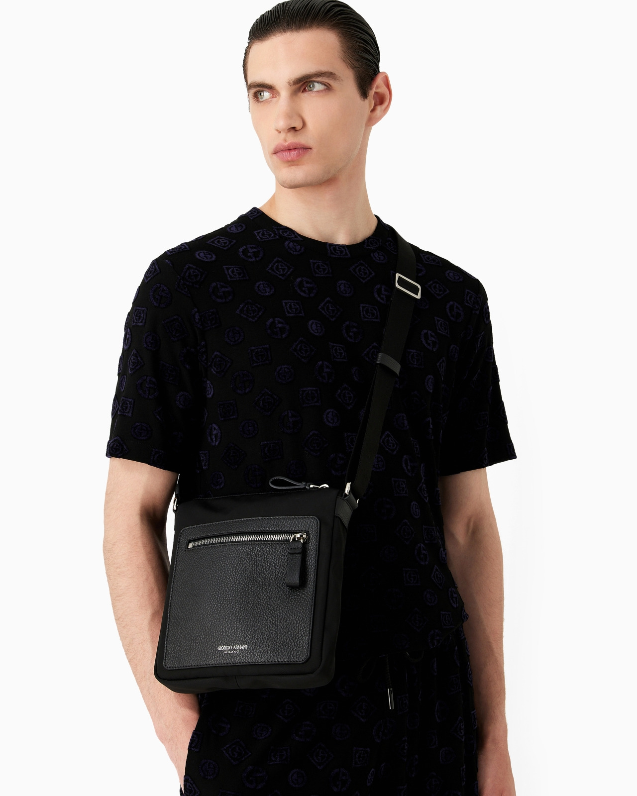 ASV nylon and pebbled leather crossbody bag - 6