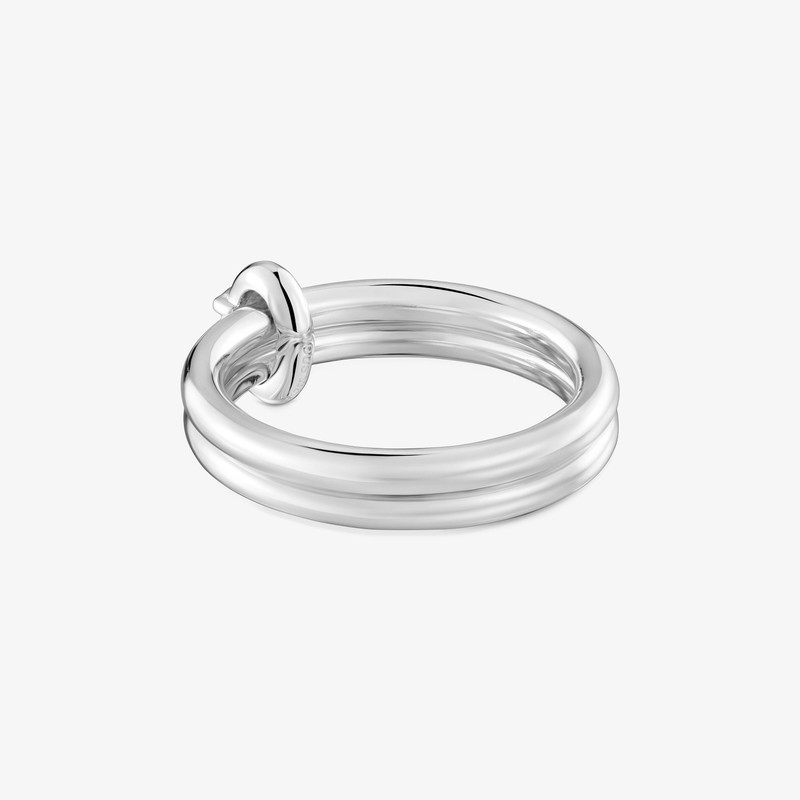 TOUS Silver Double hoop ring TOUS Straight outlook