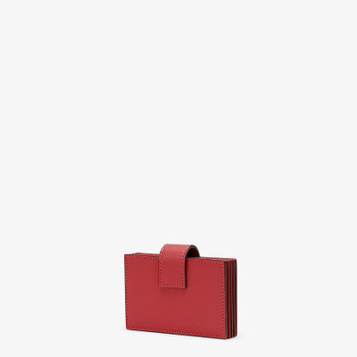 FENDI Red leather gusseted card holder outlook