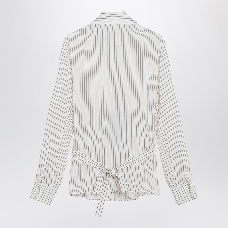 Dolce&Gabbana White Pinstriped Shirt In Silk And Cotton Women - 2
