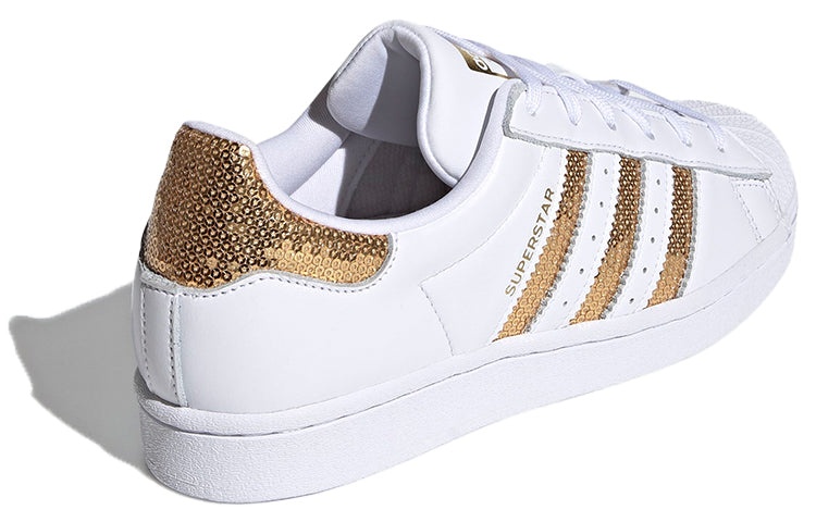 (WMNS) adidas Superstar 'White Gold Sequins' G55658 - 4