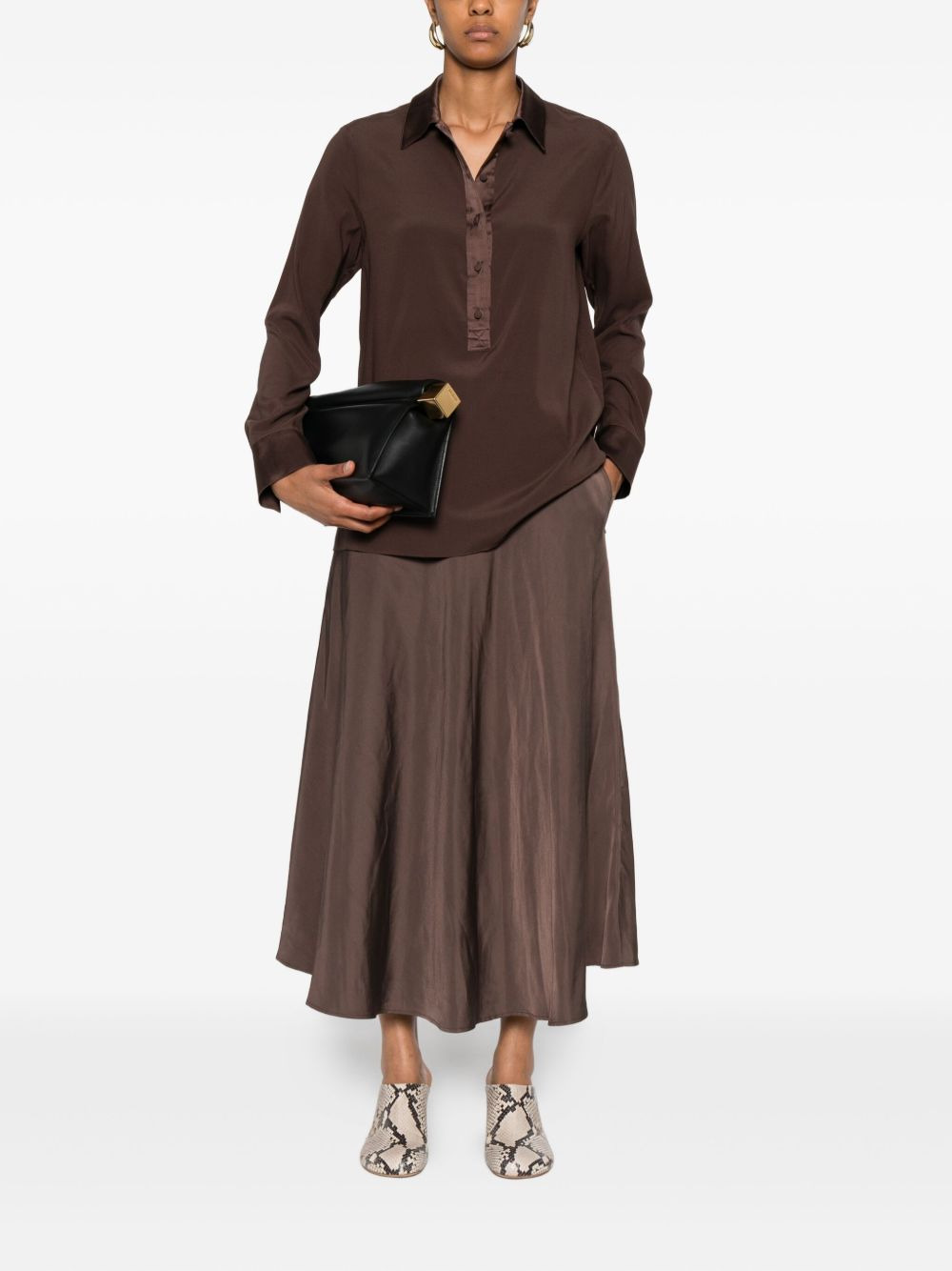 high-waisted a-line midi skirt - 2
