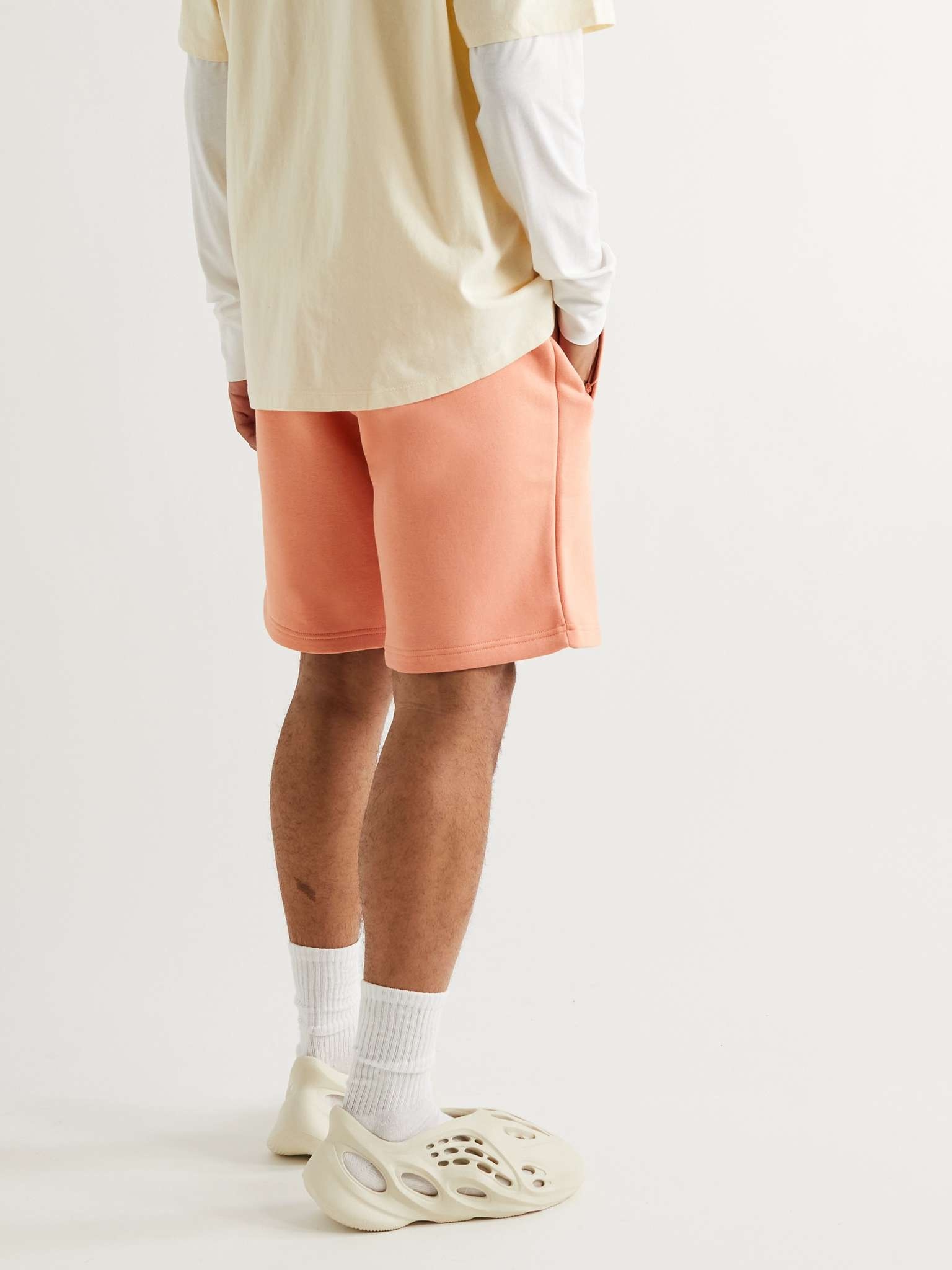 Logo-Flocked Cotton-Blend Jersey Shorts - 4