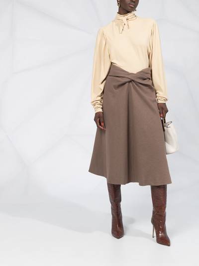 Lemaire twist detail midi skirt outlook