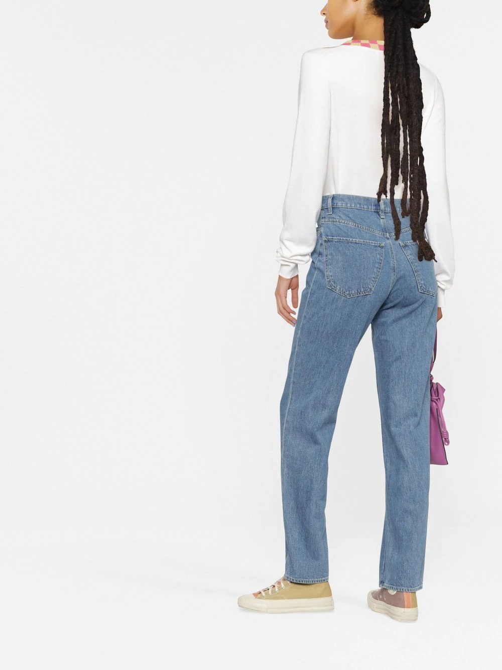 high-waist straight leg jeans - 4