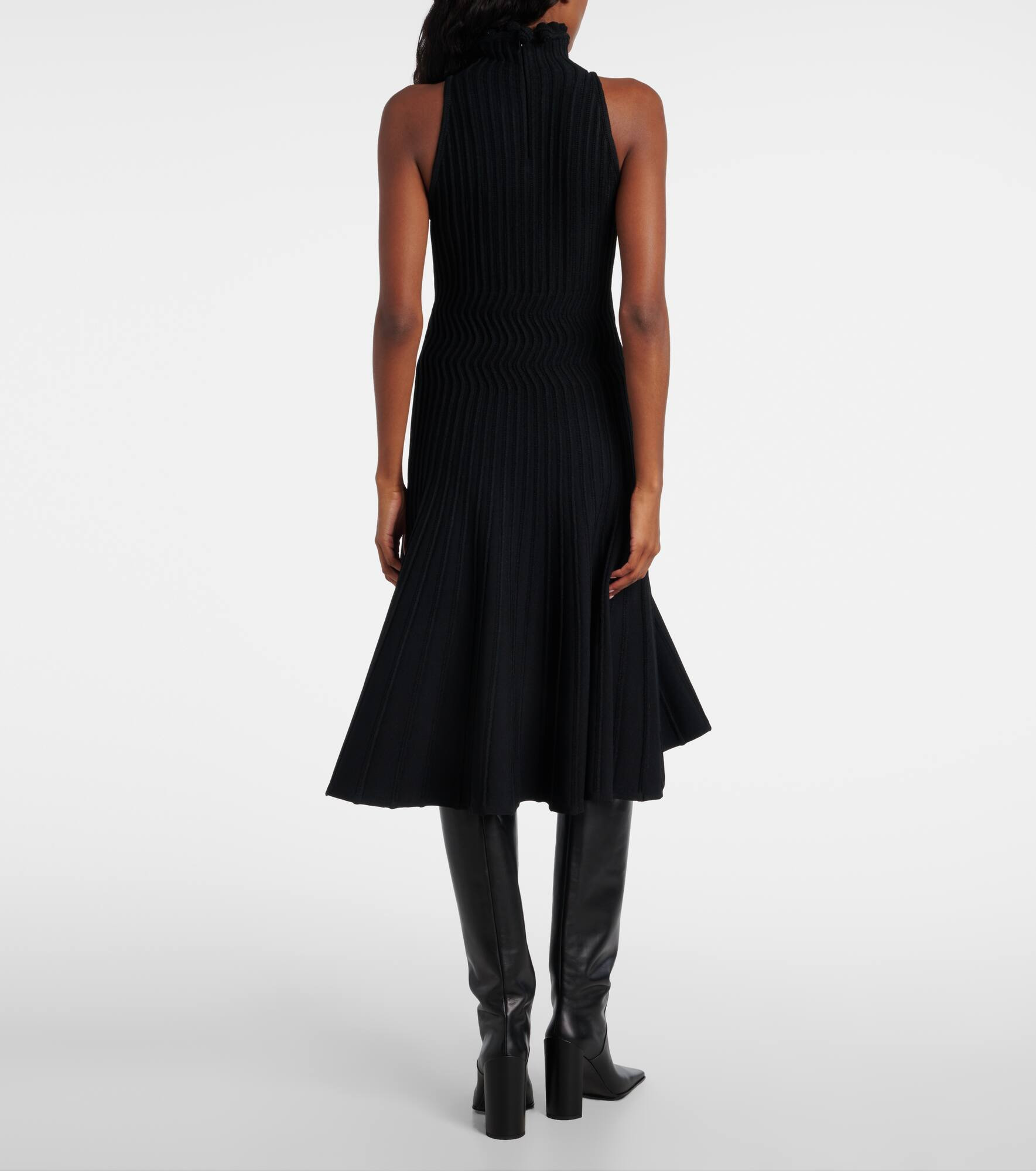 Ribbed-knit turtleneck midi dress - 3