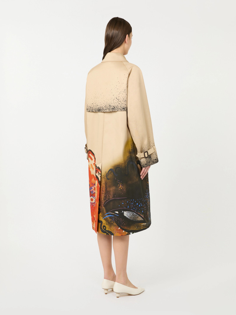 WKSPECCATI Trench coat in patterned water-repellent gabardine - SKIN ORIENT 4