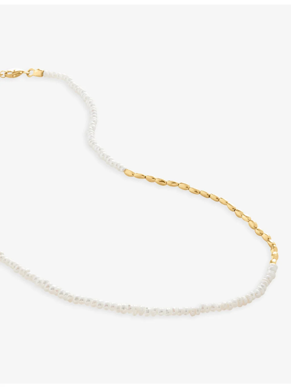 Mini Nugget 18ct recycled yellow gold-plated vermeil sterling-silver and faux-pearl beaded - 1
