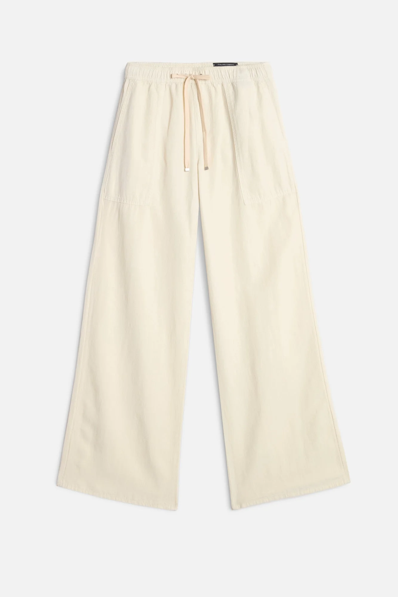 UTILITY PULL ON WIDE LEG in Lyocell Linen Ecru - 1