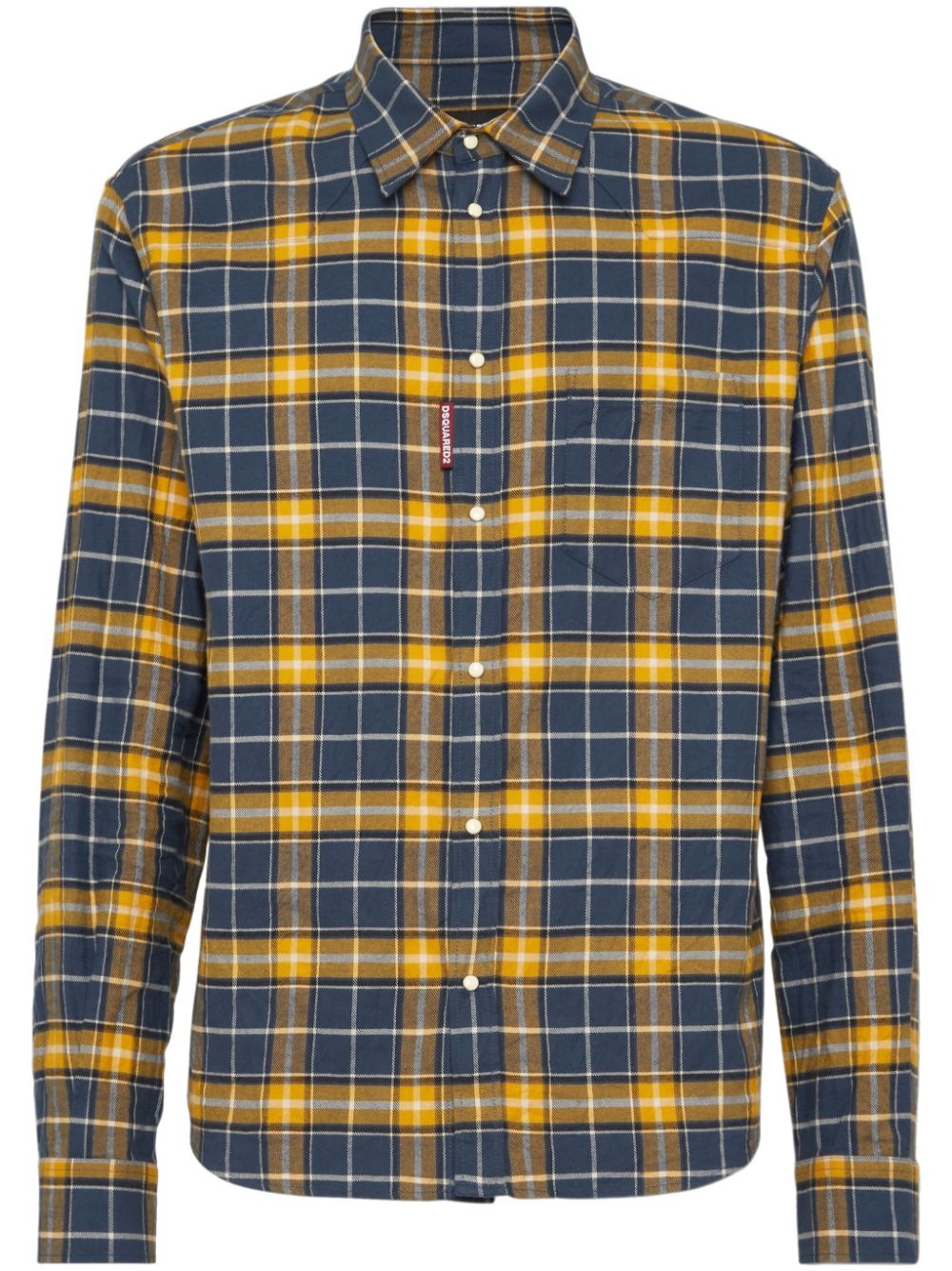 long-sleeve checked shirt - 1