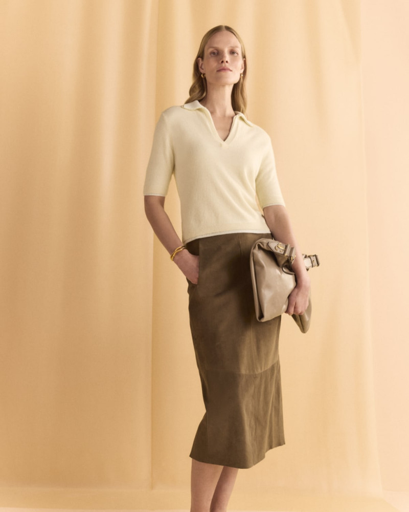 Vince Mulberry Silk and Cashmere Polo Top outlook