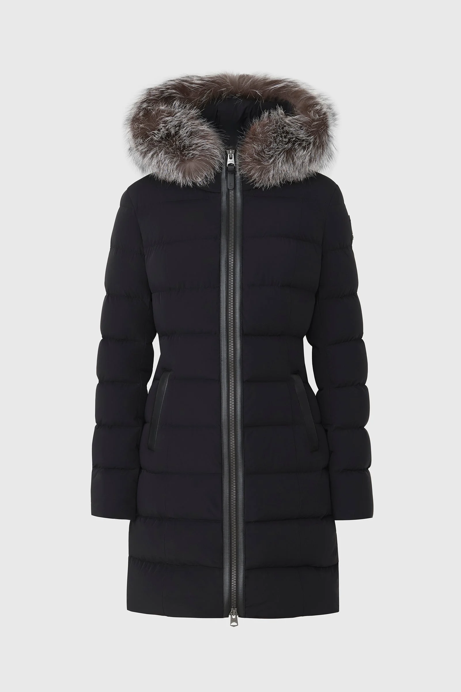 CALLA-XZ down coat with removable silverfox fur trim - 1