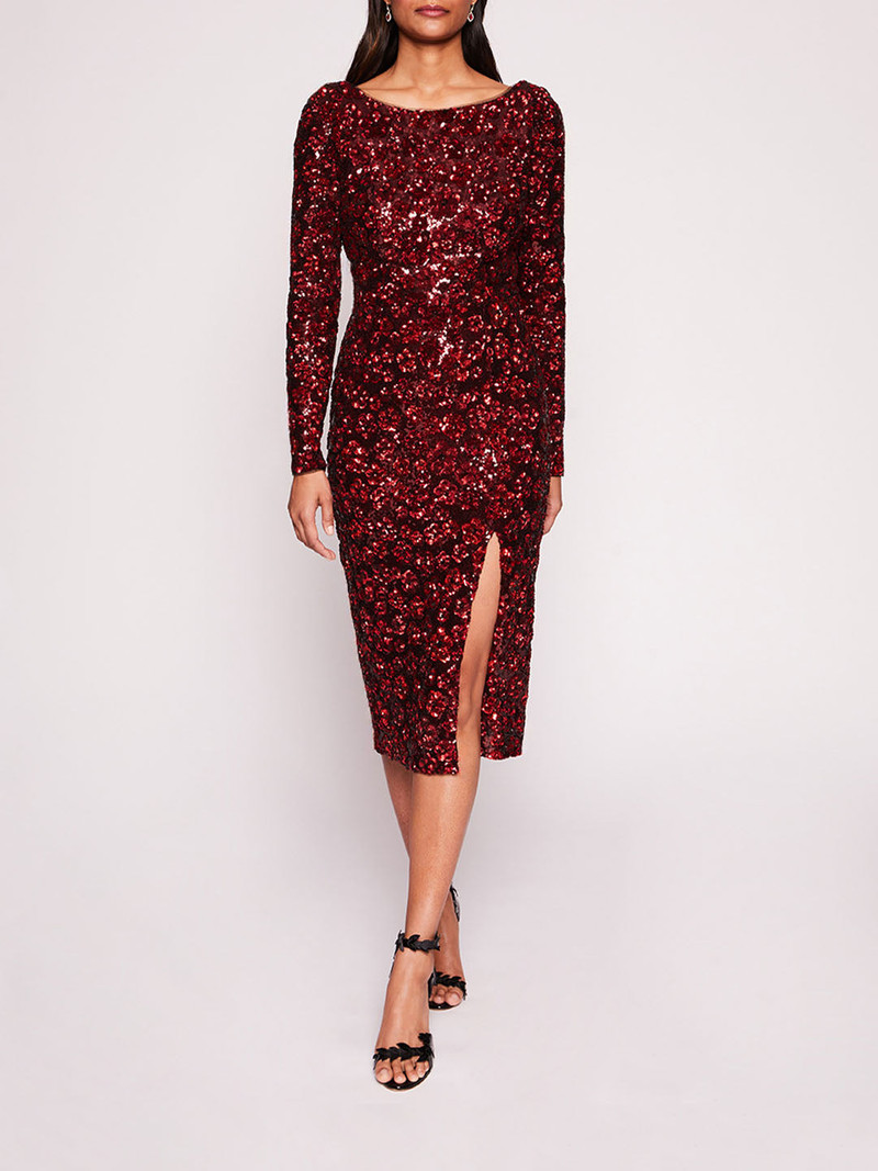 SEQUIN BOUQUETS MIDI DRESS 1