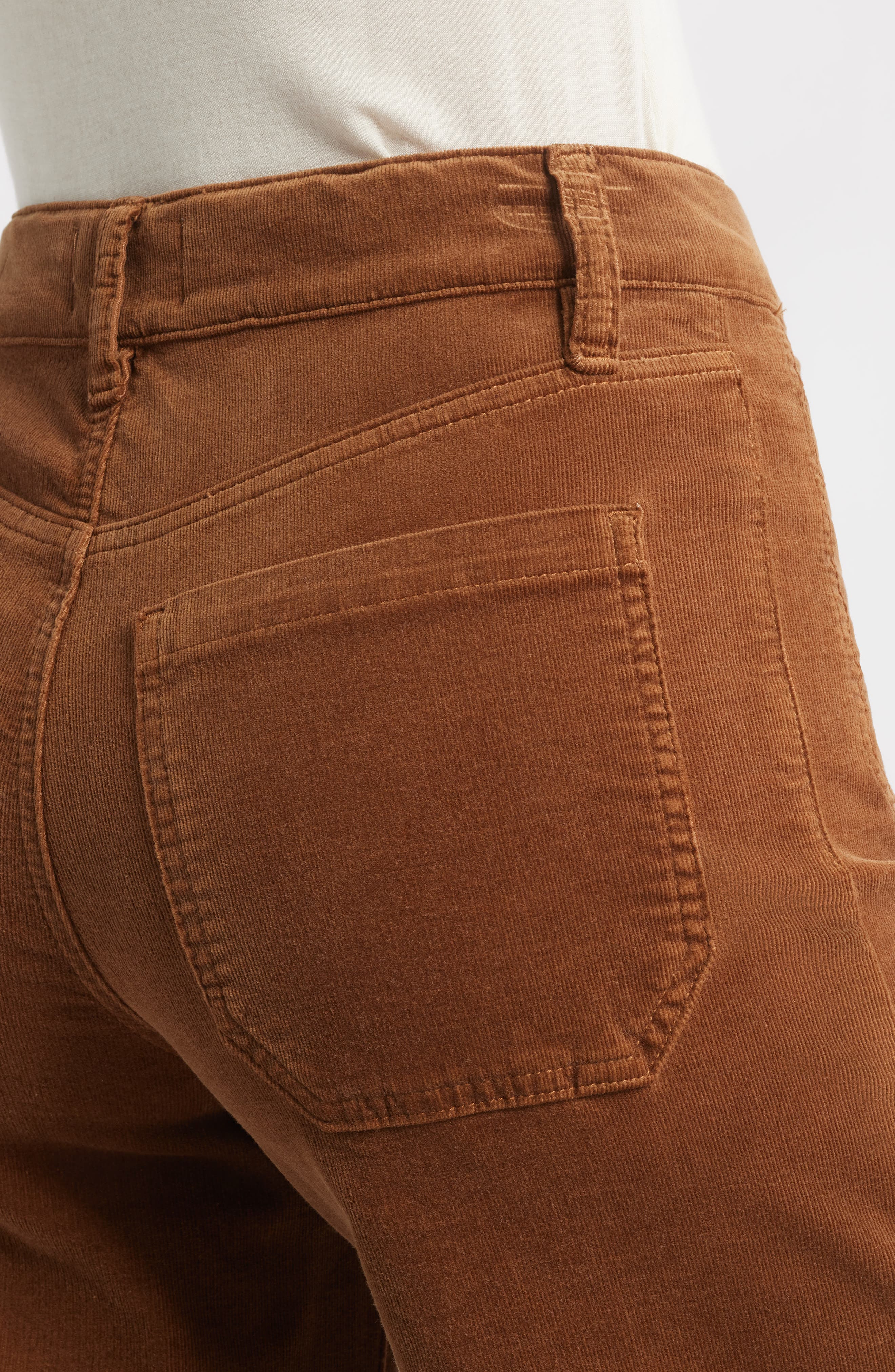 FRAME Le Slim Palazzo Patch Pocket High Waist Wide Leg Corduroy Jeans in Maple Brown at Nordstrom - 4