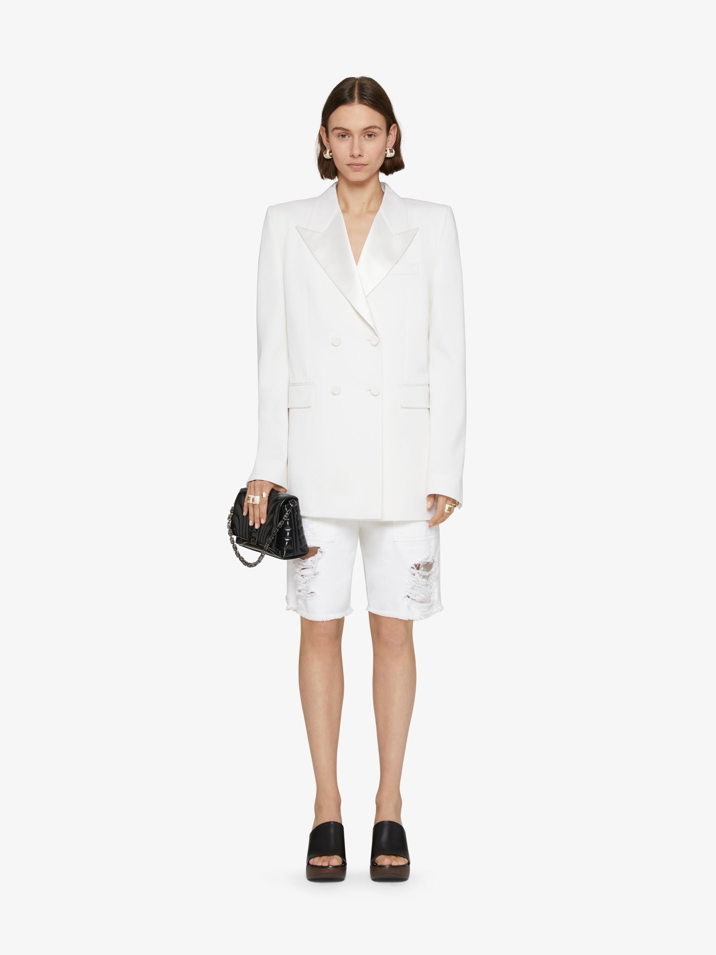 OVERSIZED JACKET IN WOOL WITH SATIN COLLAR - 2