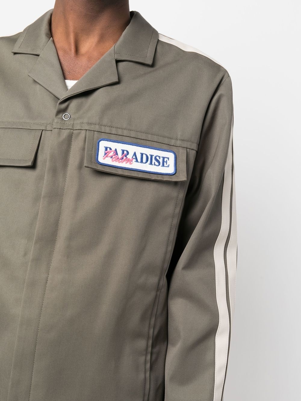 Paradise-embroidered shirt jacket - 5