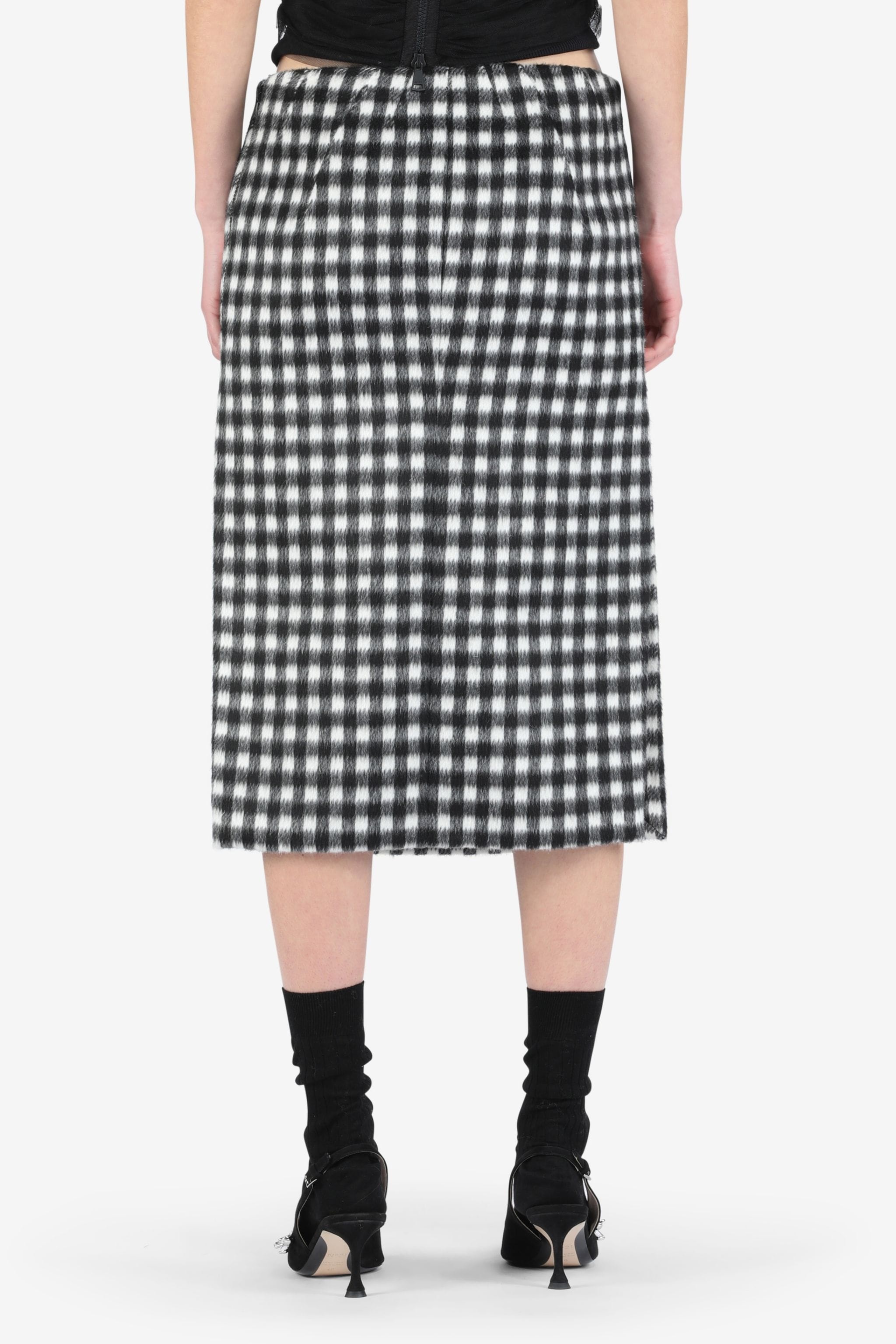 CHECKED PENCIL SKIRT - 2