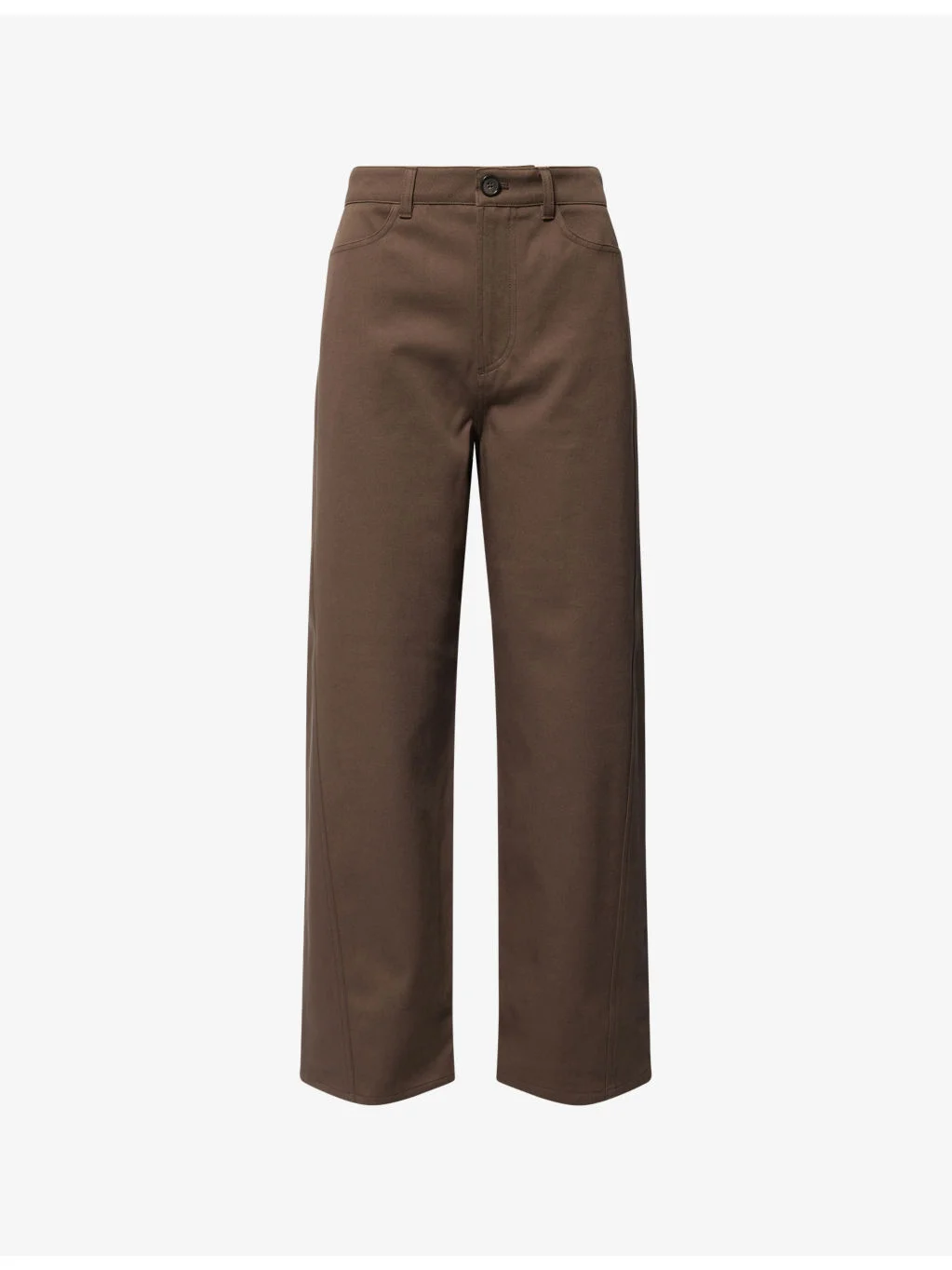 Twisted-Seam Wide-Leg Cotton-Poplin Trousers - 1