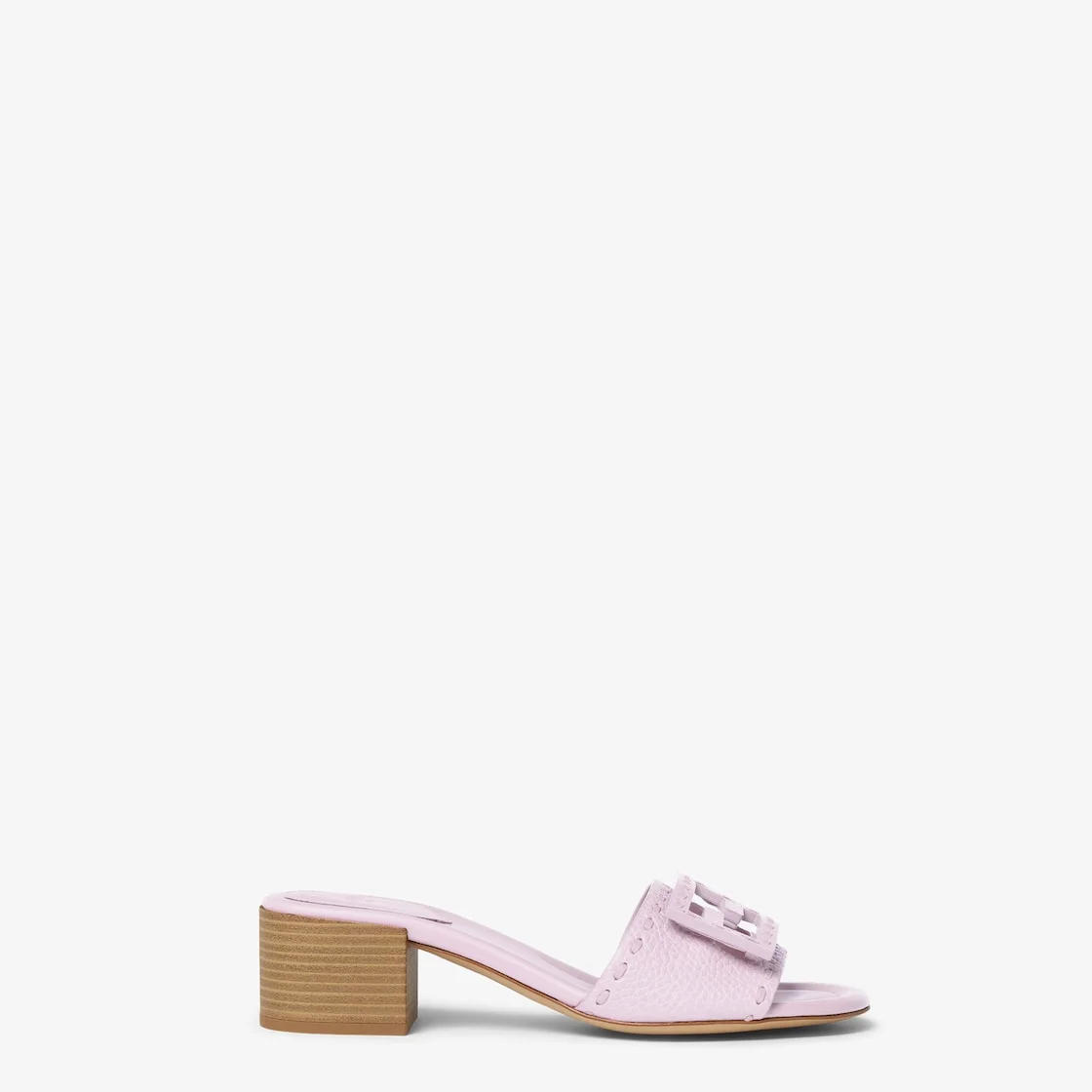 Baguette Lilac leather medium-heeled slides - 1