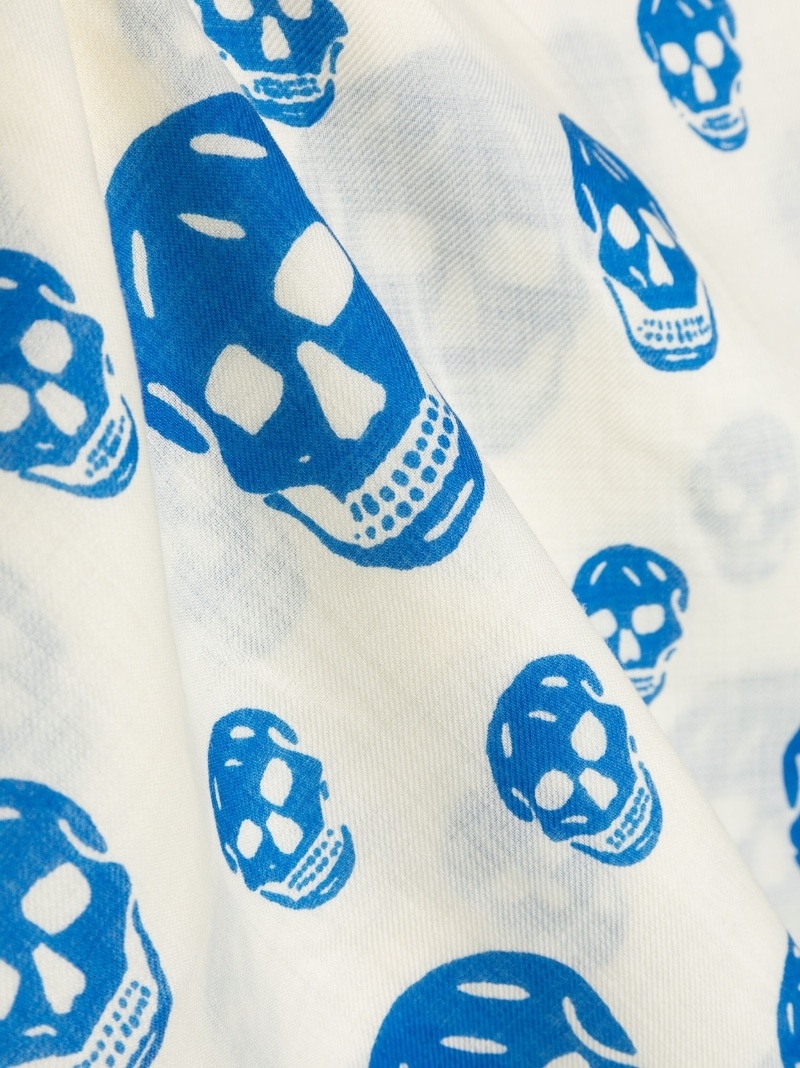 skull-print wool scarf - 2
