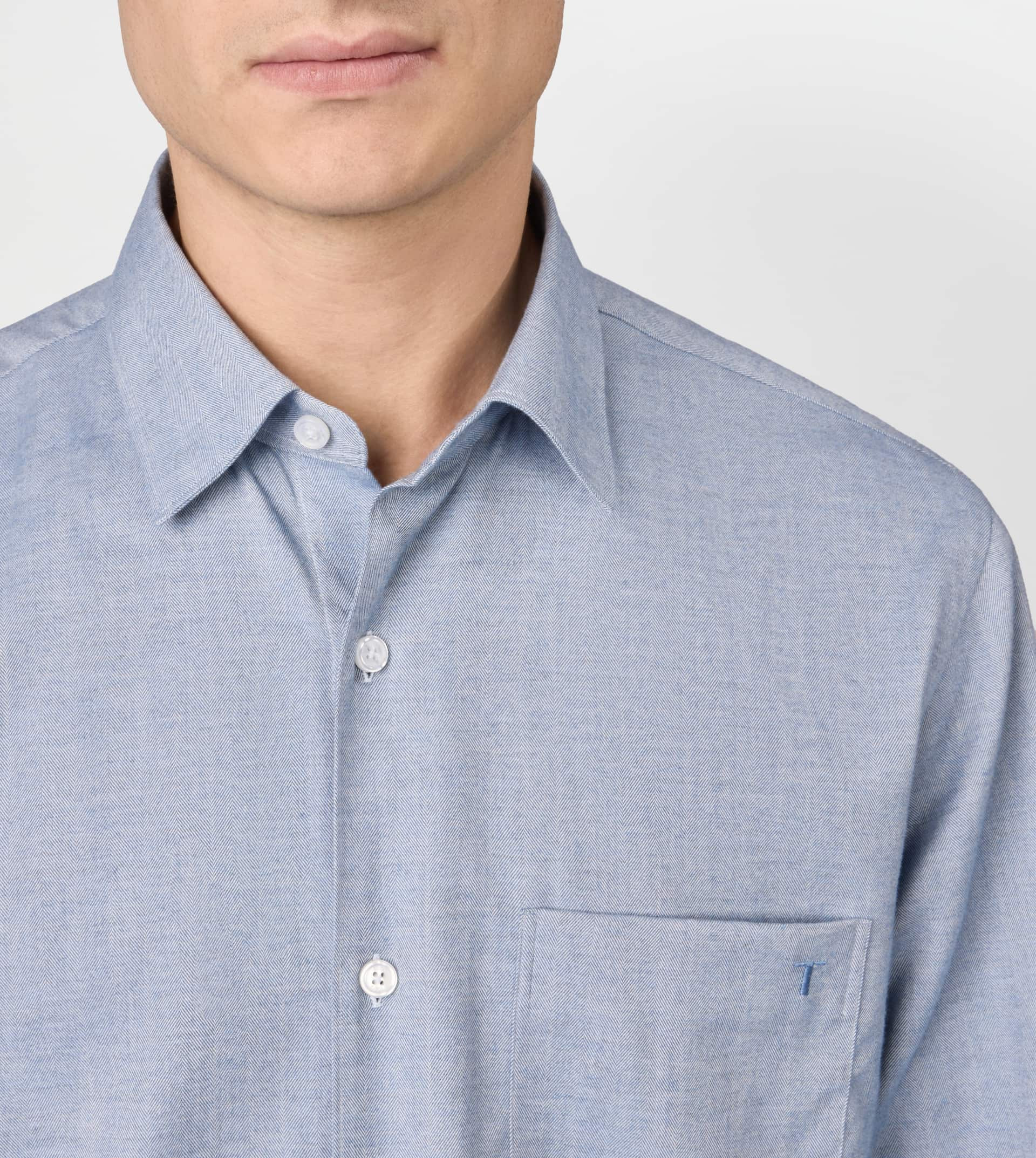 SHIRT IN COTTON - BLUE - 4