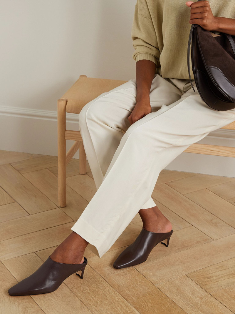 STAUD Wally leather mules Dark brown outlook