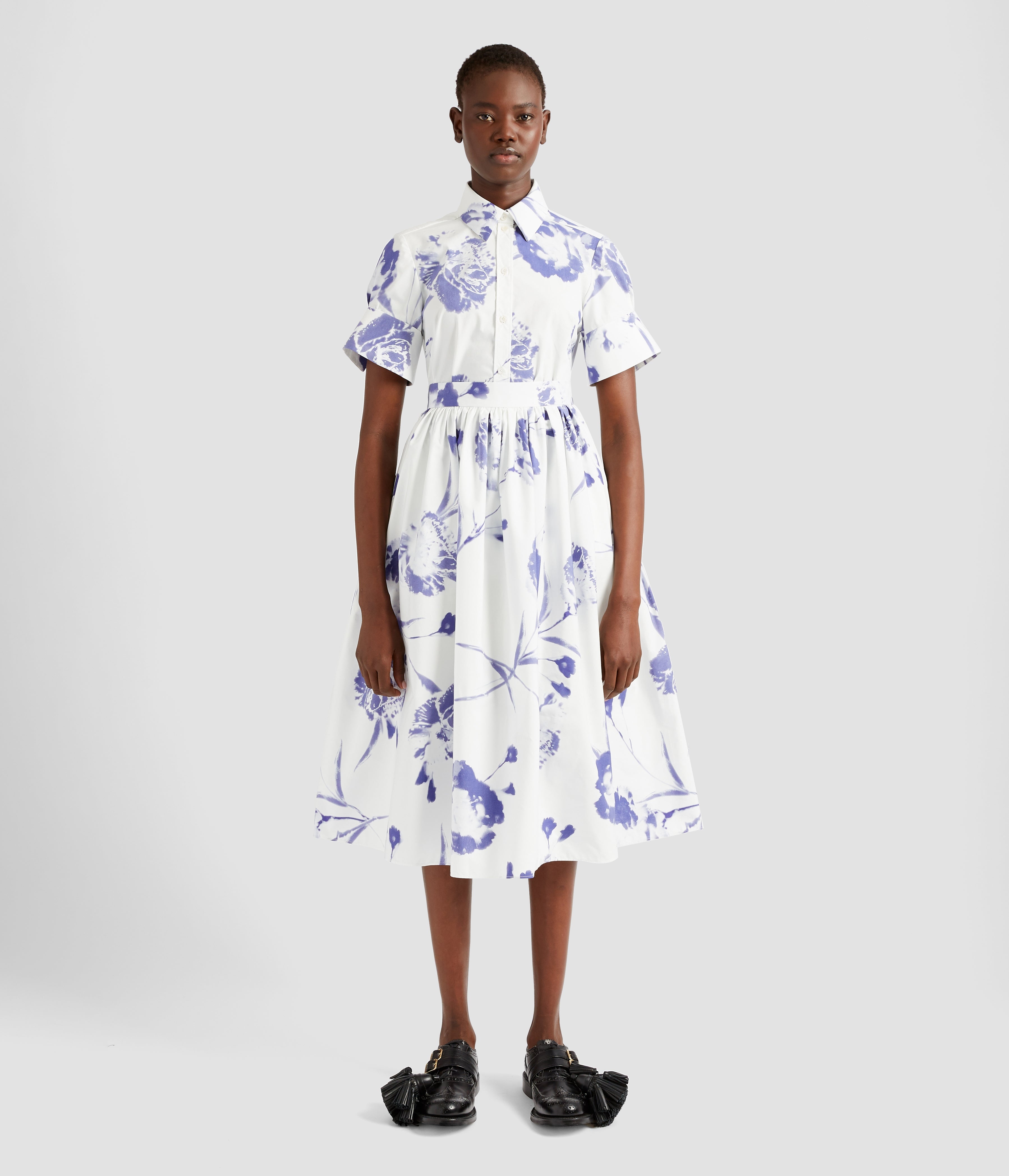GATHERED MIDI SKIRT - 2
