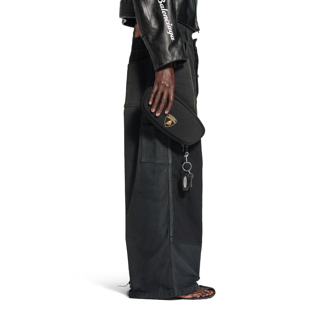 Men's Balenciaga | Automobili Lamborghini Clutch With Charms in Black - 7