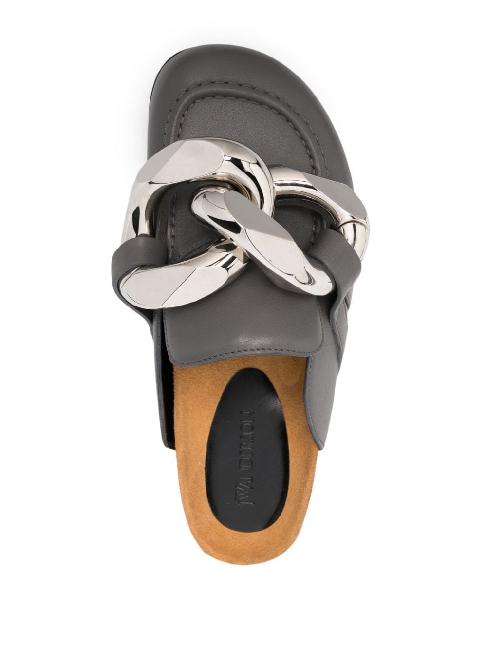 chain-detail leather loafers - 4