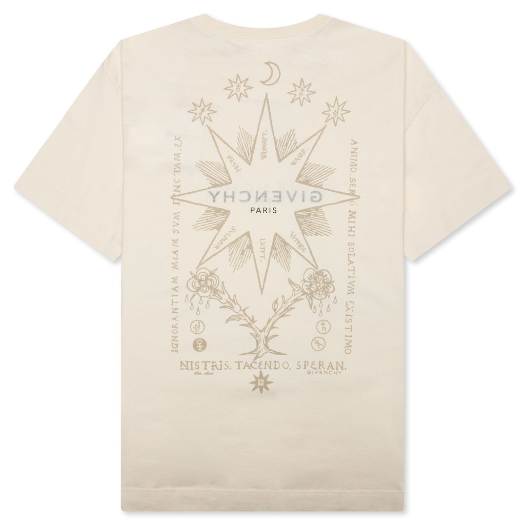 REVERSE COTTON WITH TAROT PRINT T-SHIRT - IVORY - 2