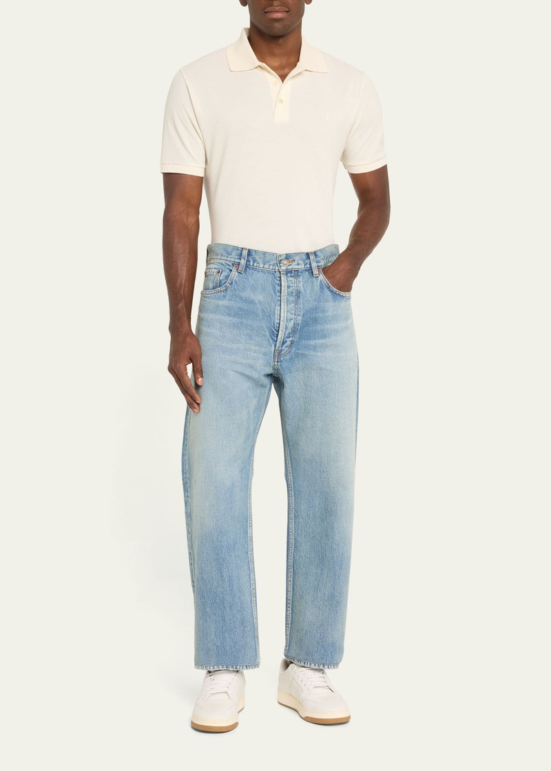 SAINT LAURENT Men's Aged Denim Straight-Leg Jeans outlook