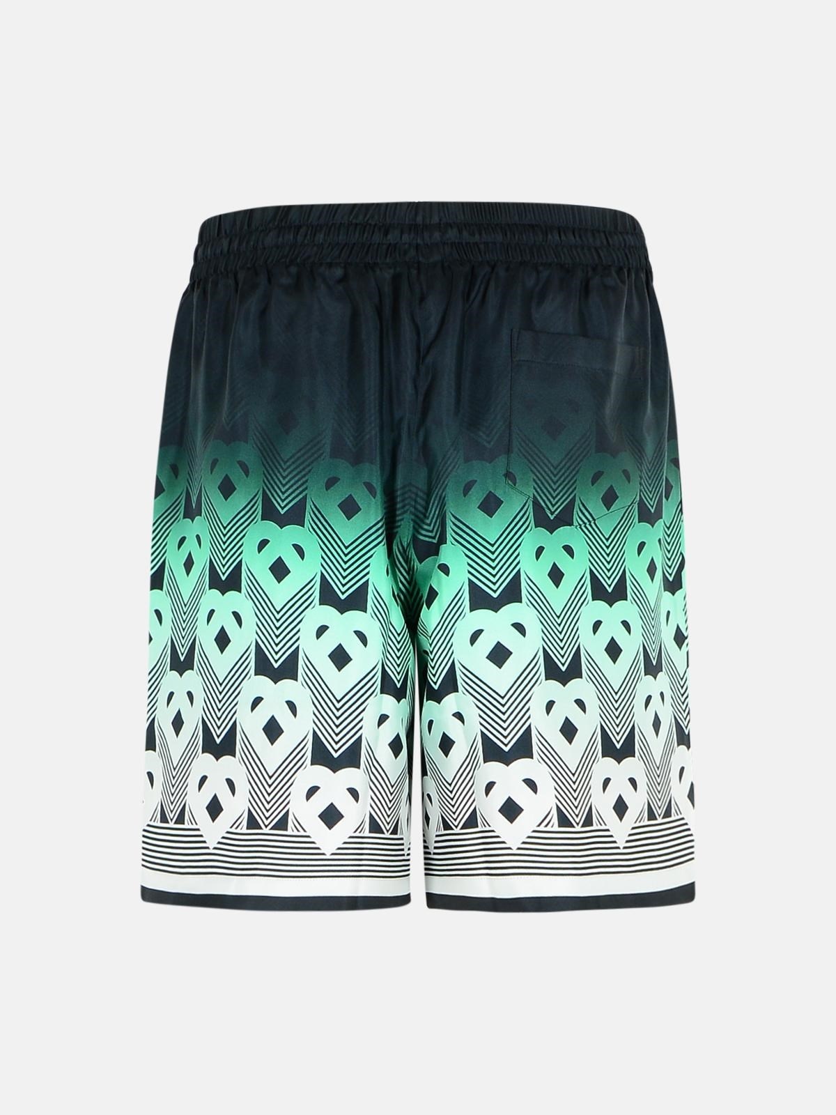 GREEN SILK BERMUDA SHORTS - 3