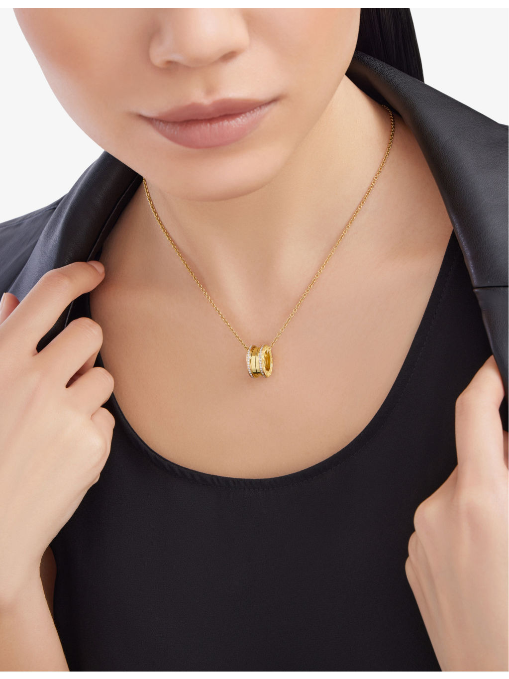 B.zero1 18ct yellow-gold and 0.14ct brilliant-cut diamond pendant necklace - 3