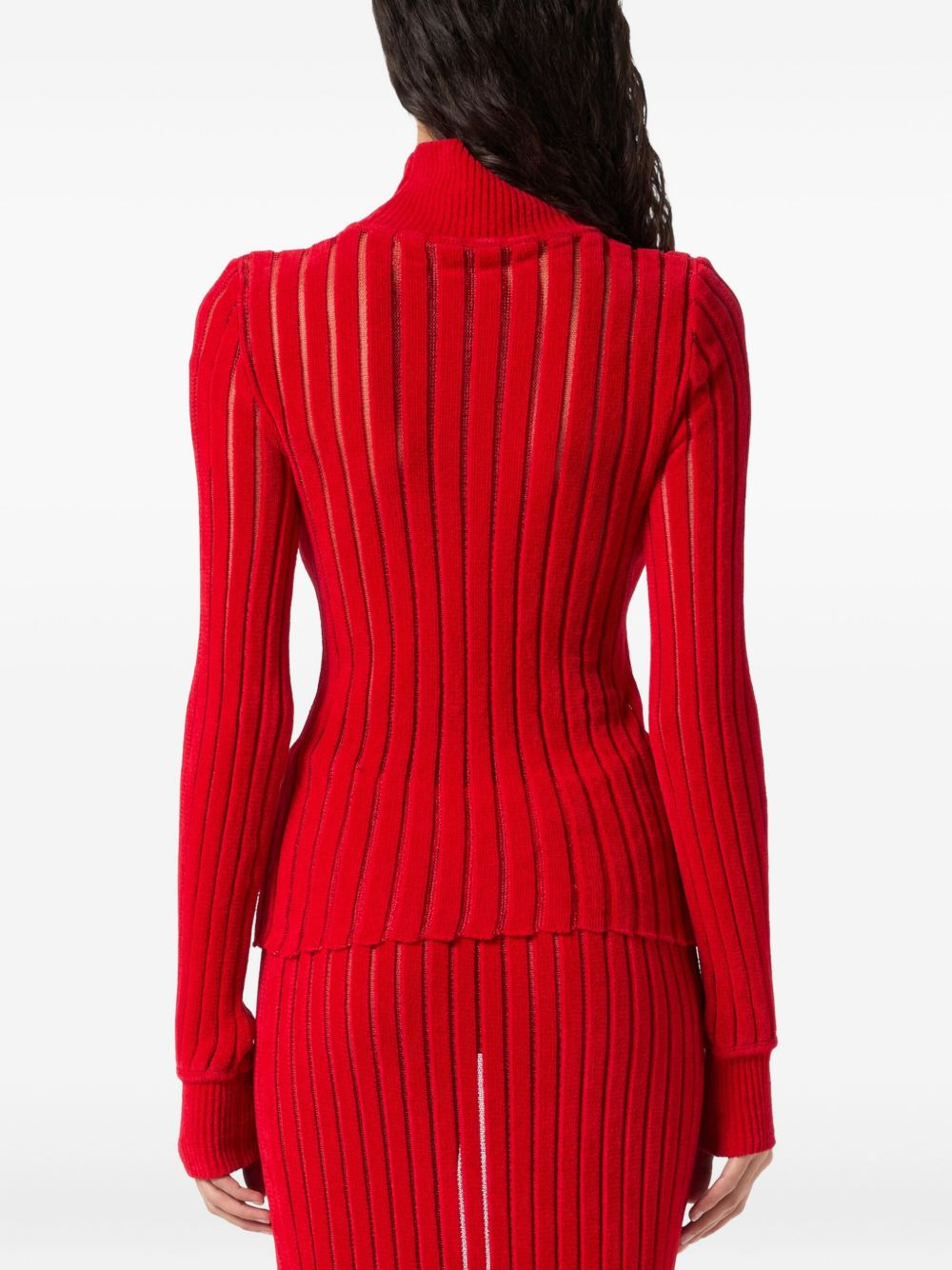 high-neck ribbed sweater - 5