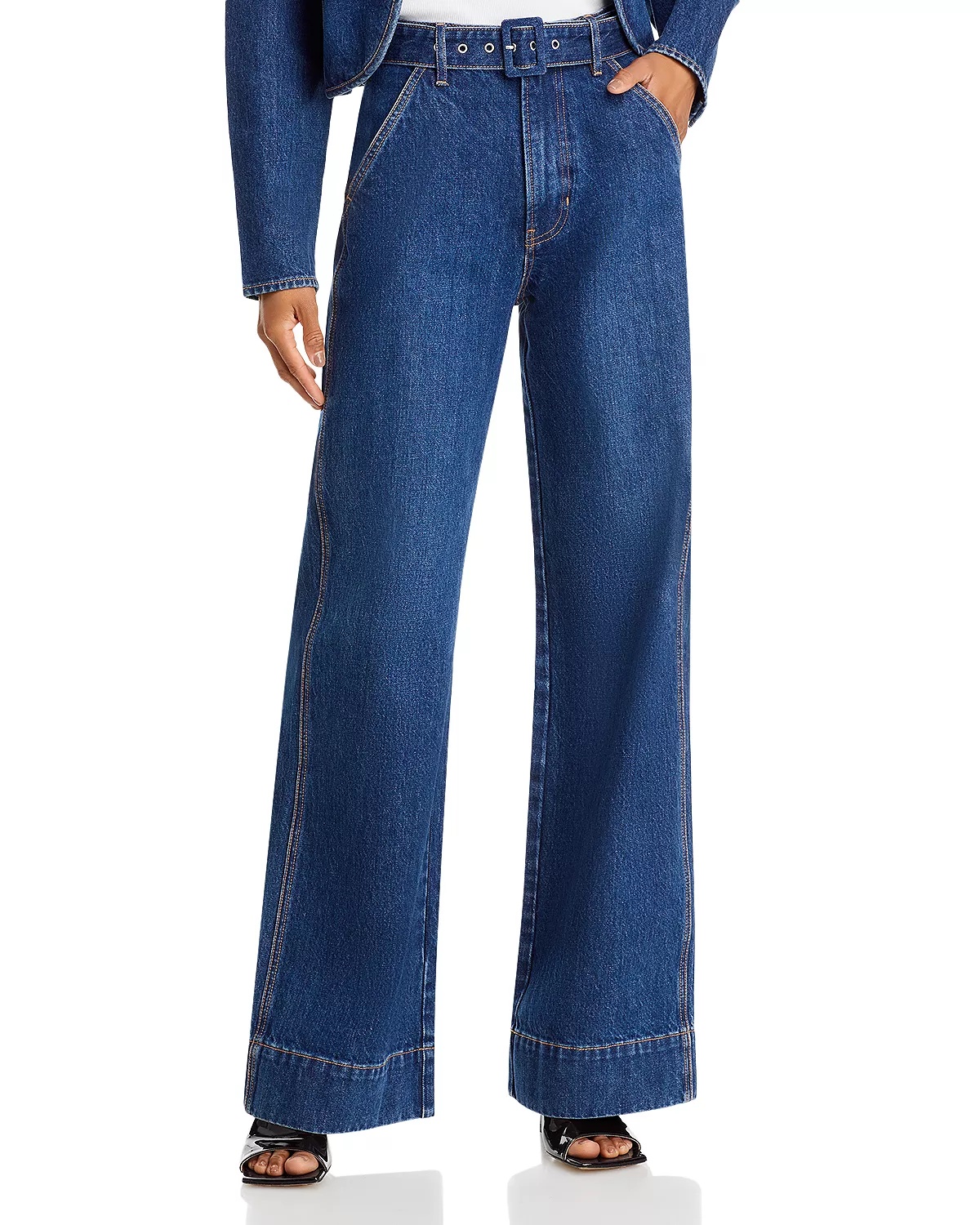 Taylor High Rise Wide Leg Jeans in Dusted Oxford - 1