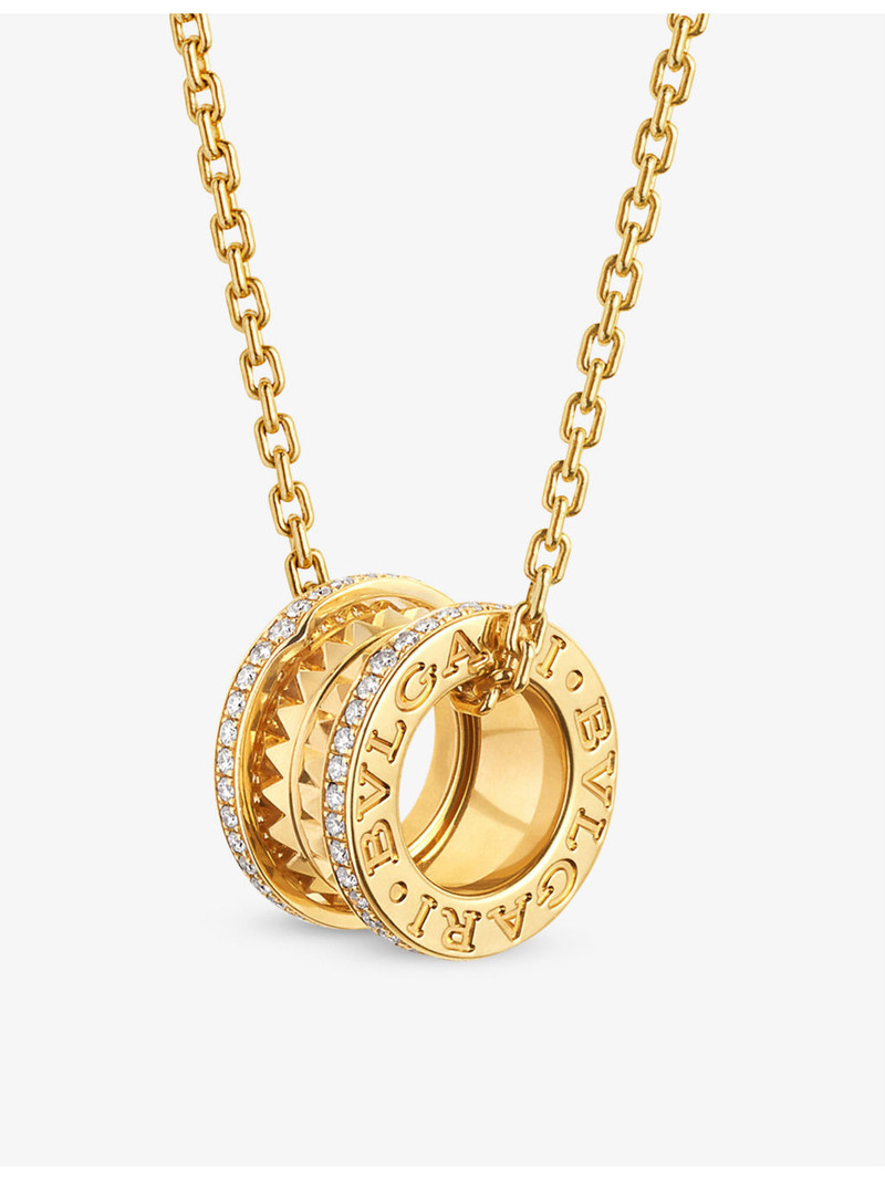 BVLGARI B.zero1 Rock 18ct yellow-gold and 0.38ct brilliant-cut diamond pendant necklace outlook