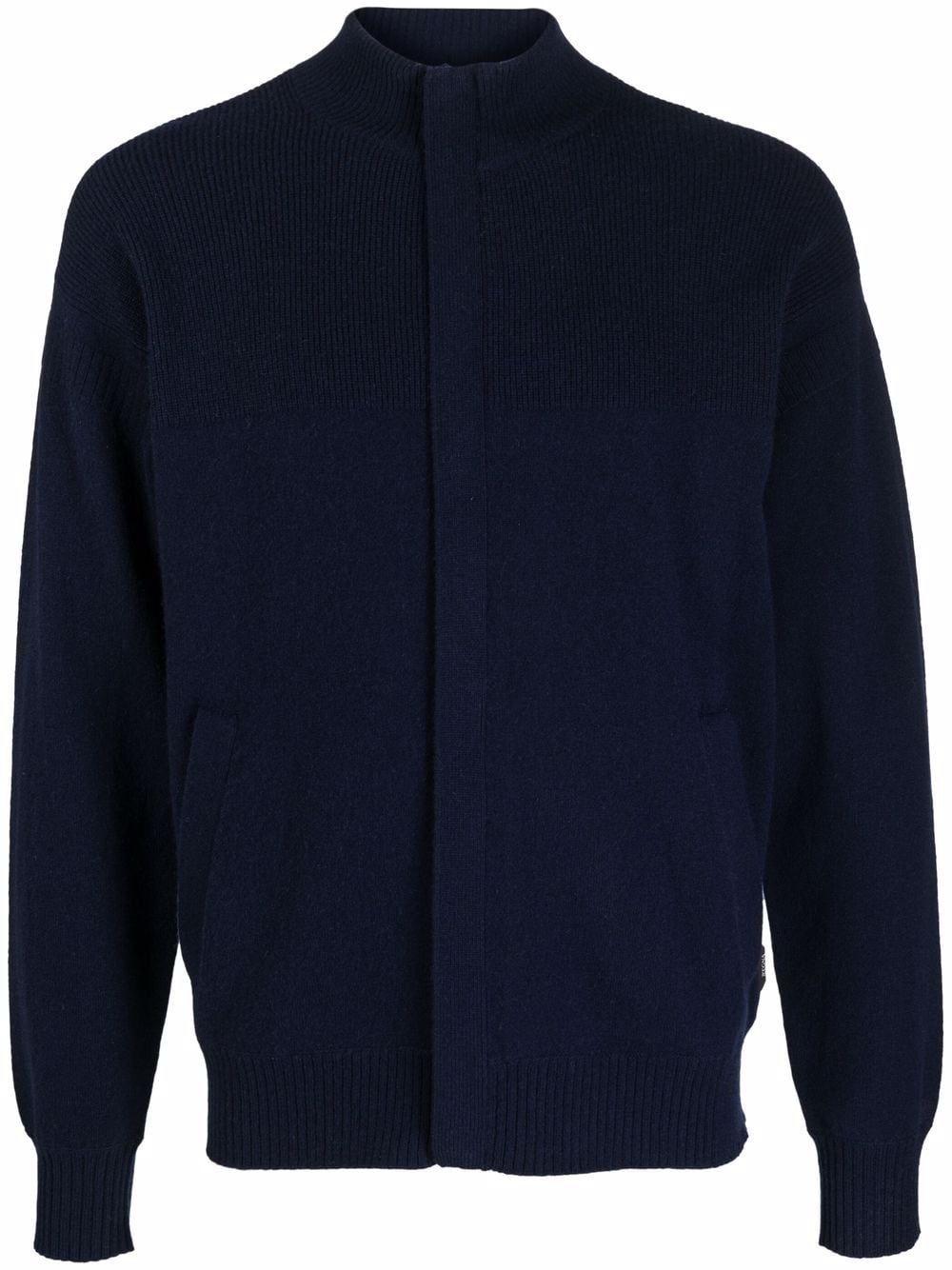 concealed-zip knitted cardigan - 1