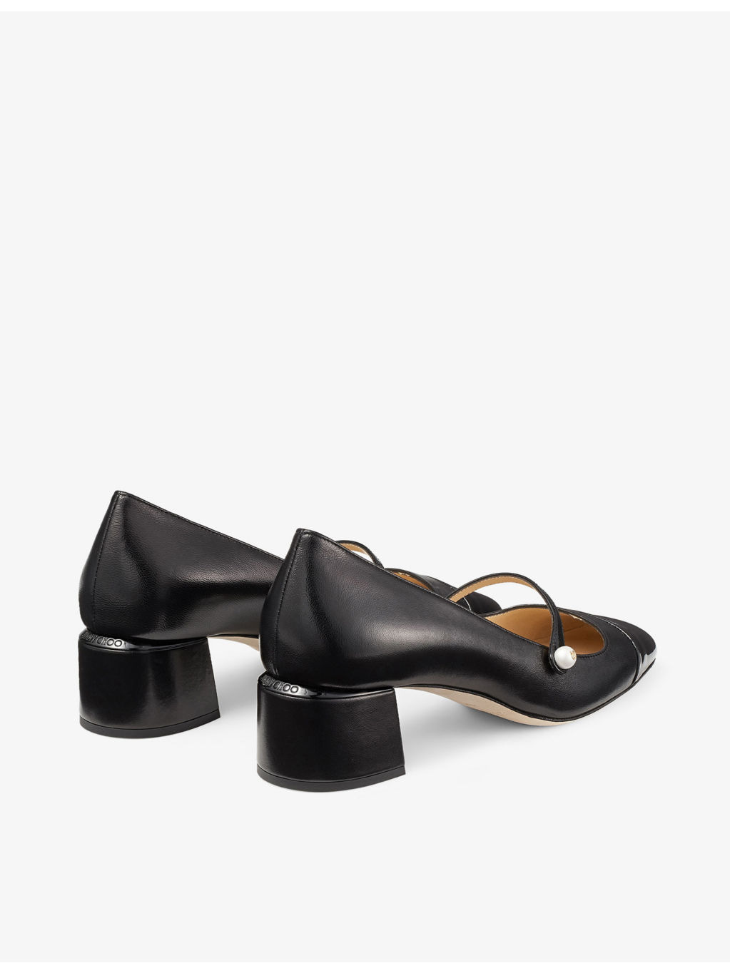 Elisa block-heel leather heeled courts - 5