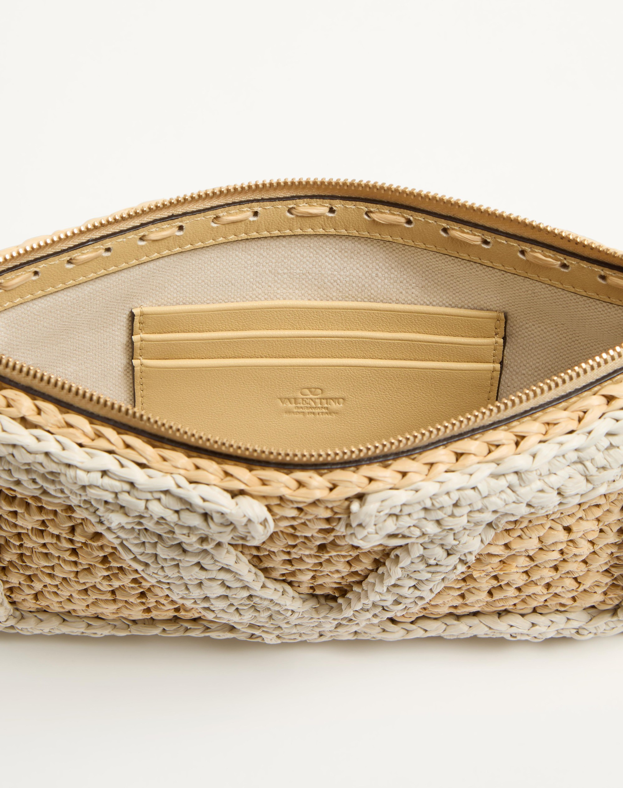 VALENTINO GARAVANI VIVA SUPERSTAR SYNTHETIC RAFFIA POUCH - 6