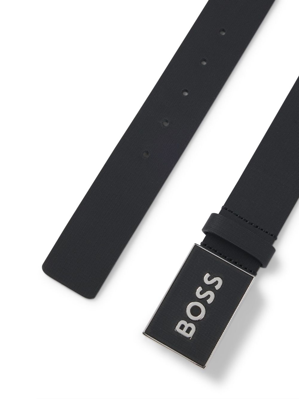 logo-lettering leather belt - 2