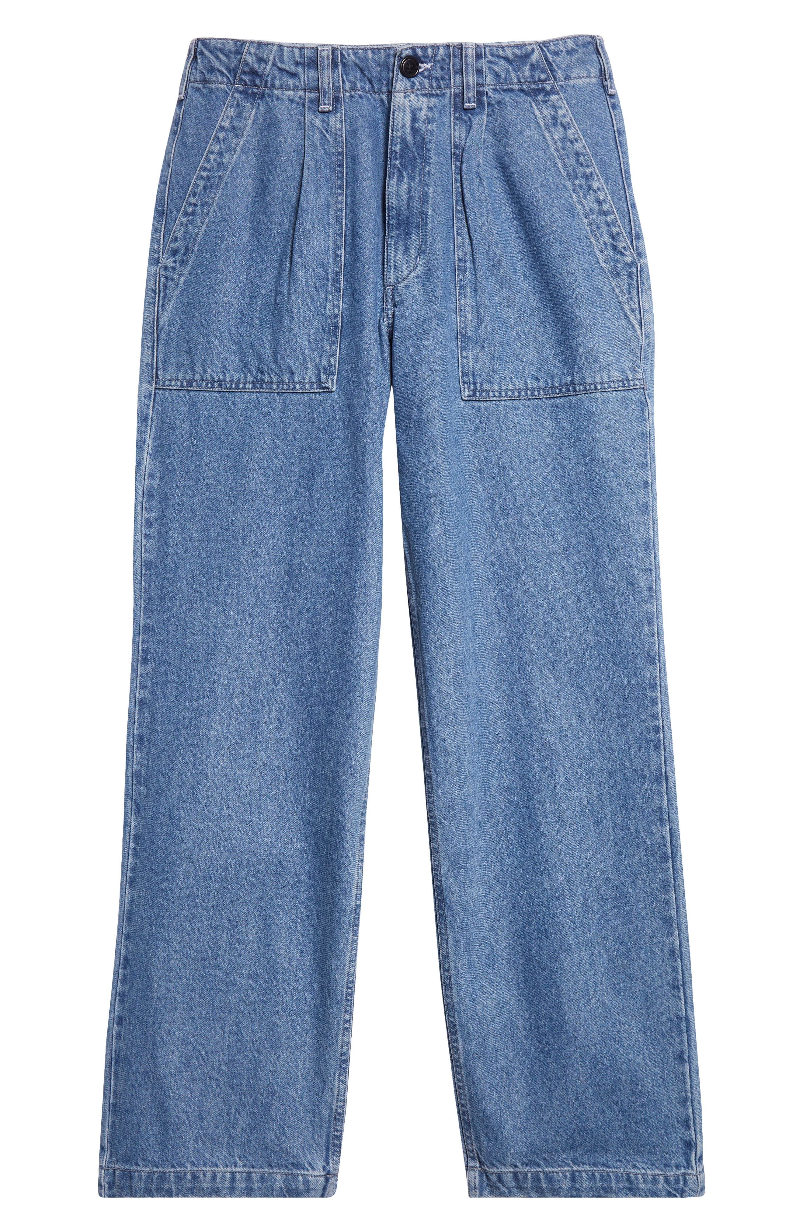 Noah Pleated Denim Fatigue Pants in Indigo at Nordstrom - 6