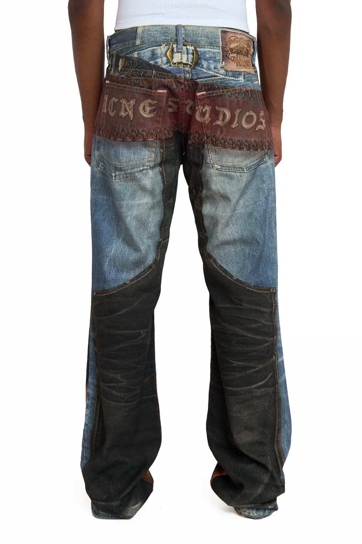 Acne Studios 2010M Heart Buckles Trompe L'Oeil Jeans Blue/Black - 4