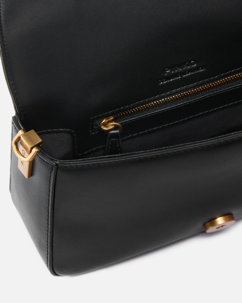 MINI LOVE BAG SLOUCHY SHOULDER BAG IN LEATHER WITH TWO STRAPS 4