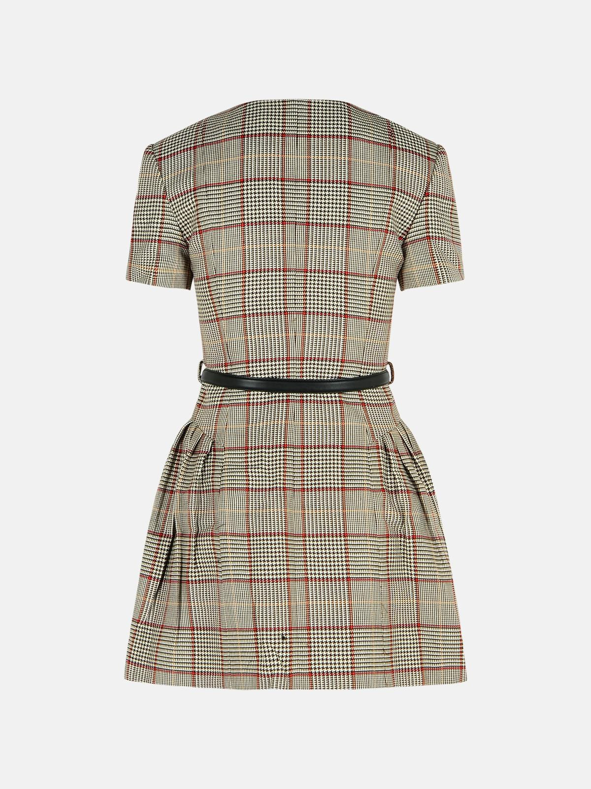 SHORT MNICHE MINI DRESS IN BROWN WOOL BLEND - 3