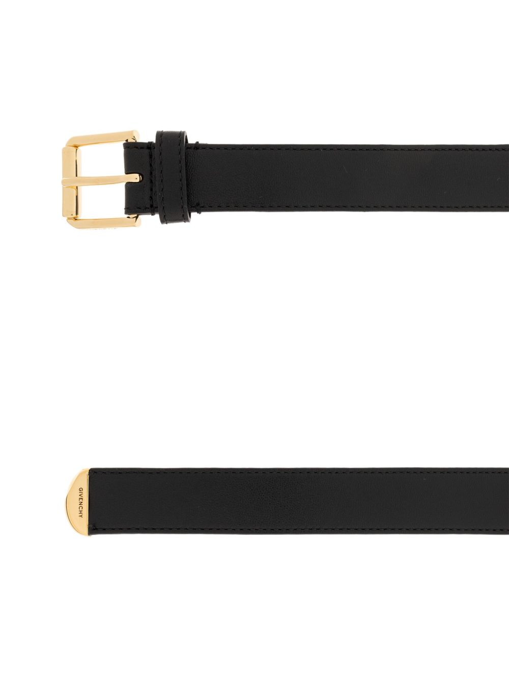 gold-buckle leather belt - 3